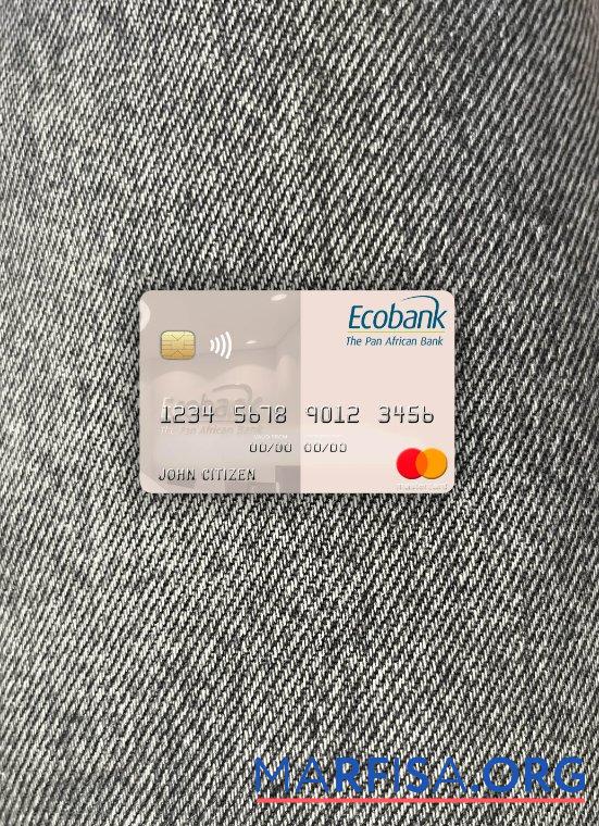 Realistic Ghana Ecobank Ghana mastercard photolook front download for verification